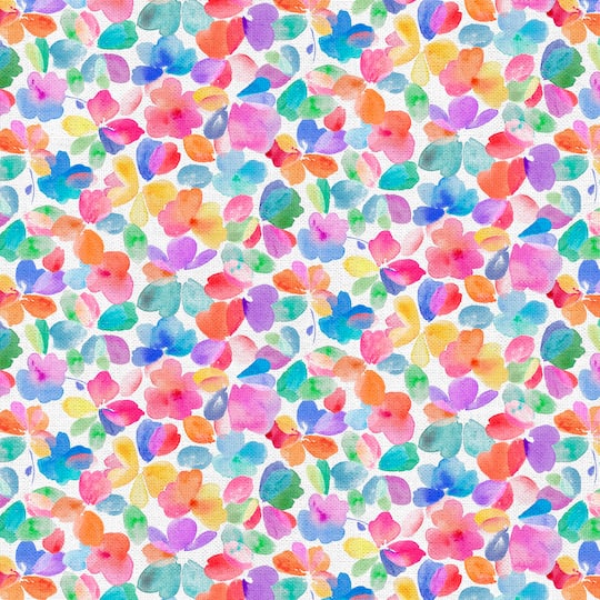 Fabric Editions Multicolor Abstract Floral Cotton Fabric